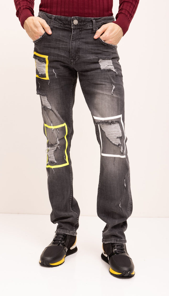 Distressed Paint Box Denim - Black Grey - Ron Tomson