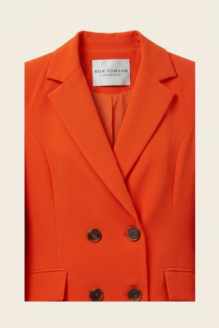 Double-Breasted Cape Blazer - Orange - Detail