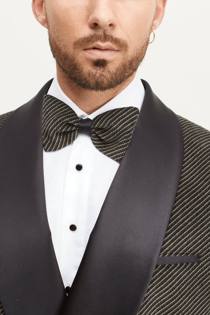 Double Breasted Italian Velvet Tuxedo Jacket - Carbon Black - Ron Tomson
