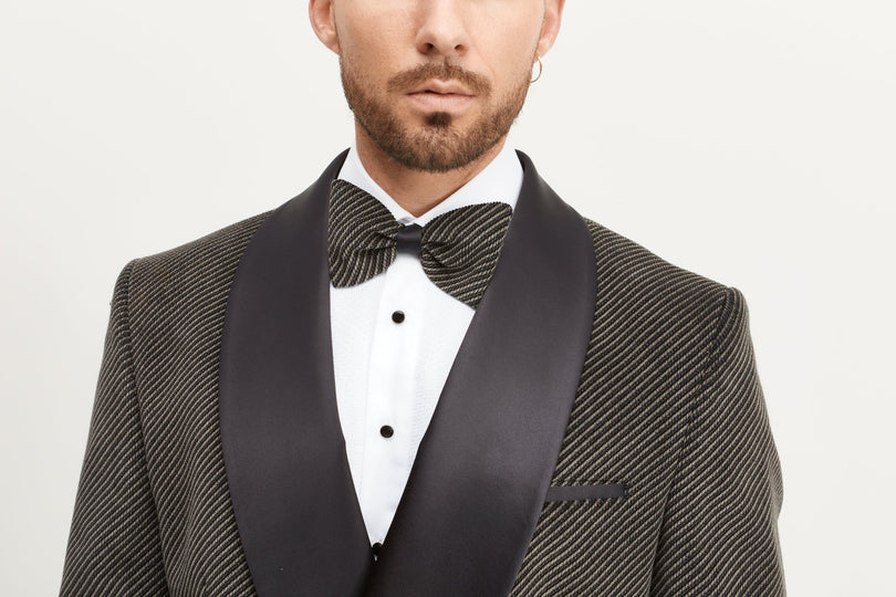 Double Breasted Italian Velvet Tuxedo Jacket - Carbon Black - Ron Tomson