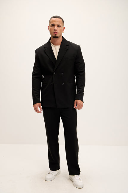 Double Breasted Super Relaxed Jacket - Black - Ron Tomson