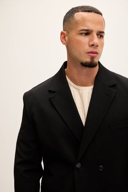 Double Breasted Super Relaxed Jacket - Black - Ron Tomson