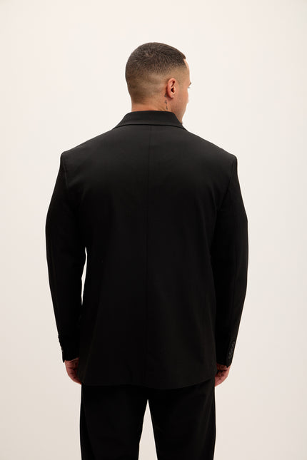 Double Breasted Super Relaxed Jacket - Black - Ron Tomson