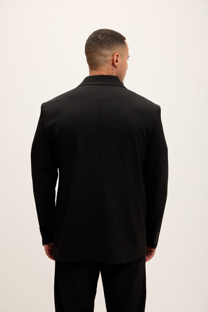 Double Breasted Super Relaxed Jacket - Black - Ron Tomson