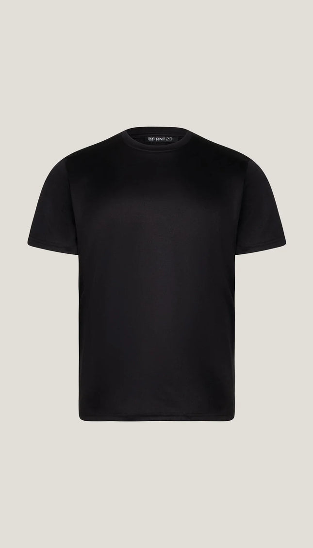 Double Knitted Luxurious Glow Crew Neck T-Shirt - Black - Ron Tomson