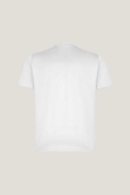 Double Knitted Luxurious Glow Crew Neck T-Shirt - White - Ron Tomson