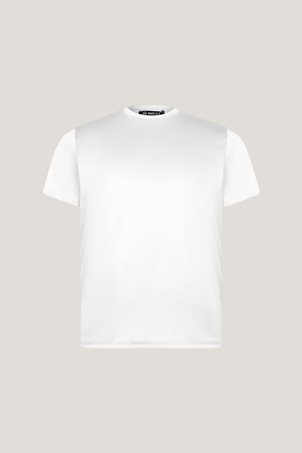 Double Knitted Luxurious Glow Crew Neck T-Shirt - White - Ron Tomson