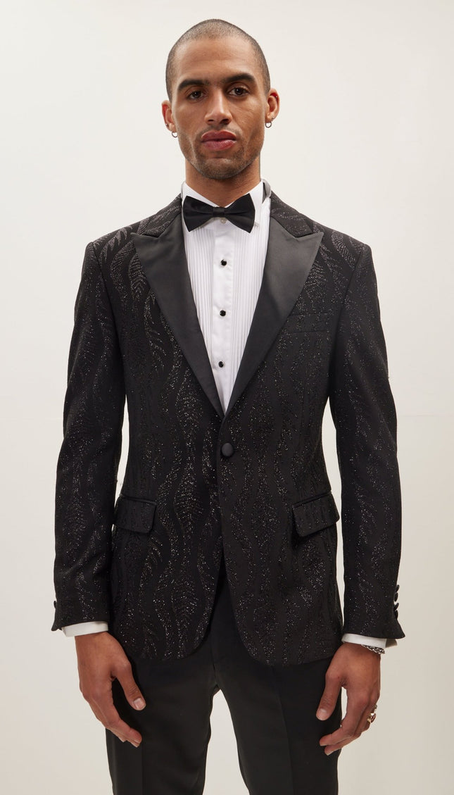 Dragon Tail Sparkle Shawl Lapel Tuxedo Jacket - Ron Tomson