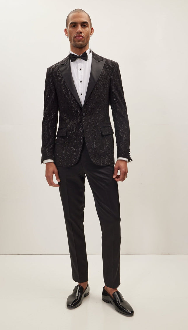 Dragon Tail Sparkle Shawl Lapel Tuxedo Jacket - Ron Tomson