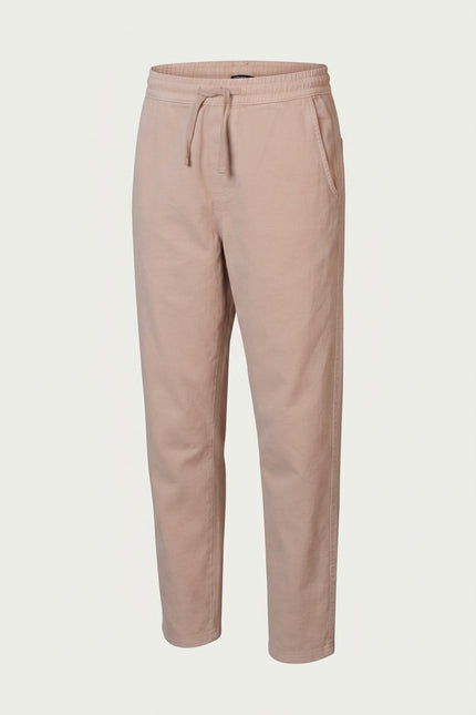 Drawstring Tapered Pants - Beige - Front