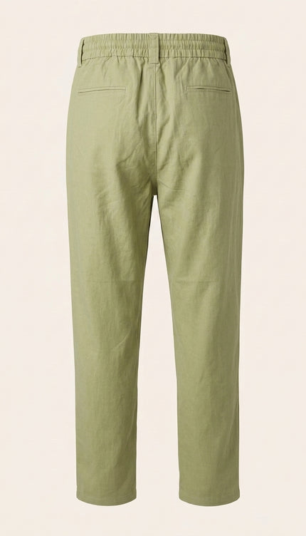 Drawstring Trousers - Green - Back