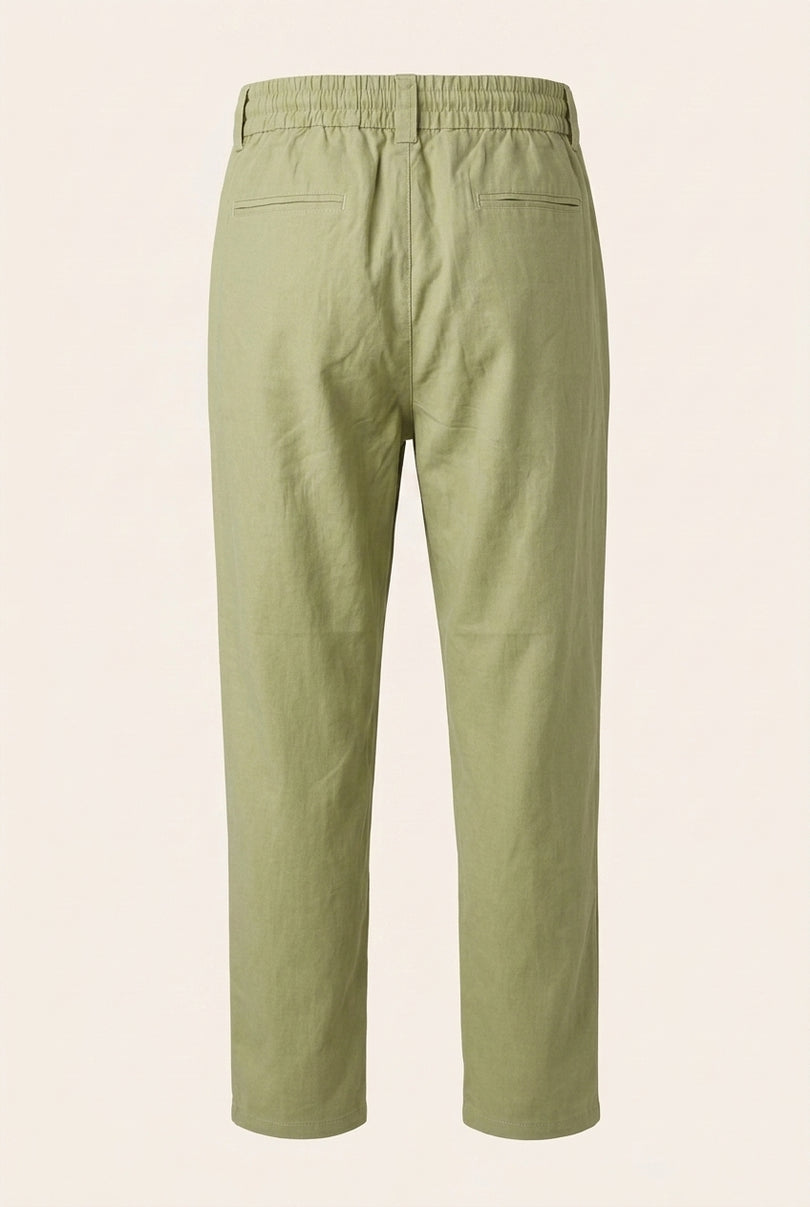 Drawstring Trousers - Green - Back