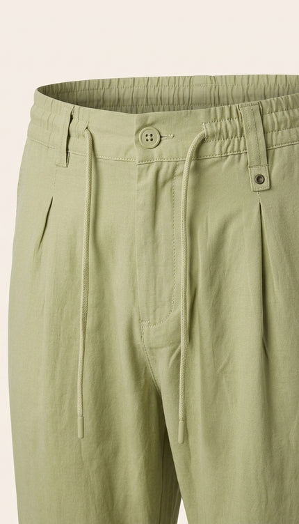 Drawstring Trousers - Green - Detail