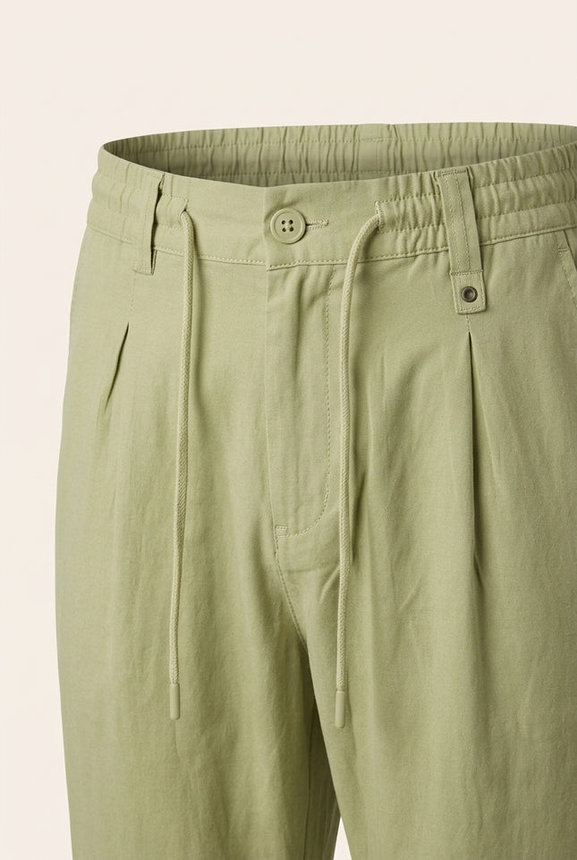 Drawstring Trousers - Green - Detail