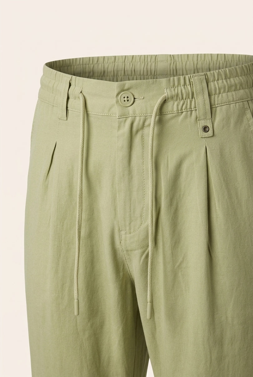 Drawstring Trousers - Green - Detail