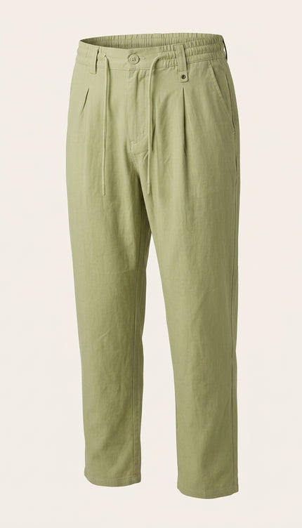 Drawstring Trousers - Green - Front