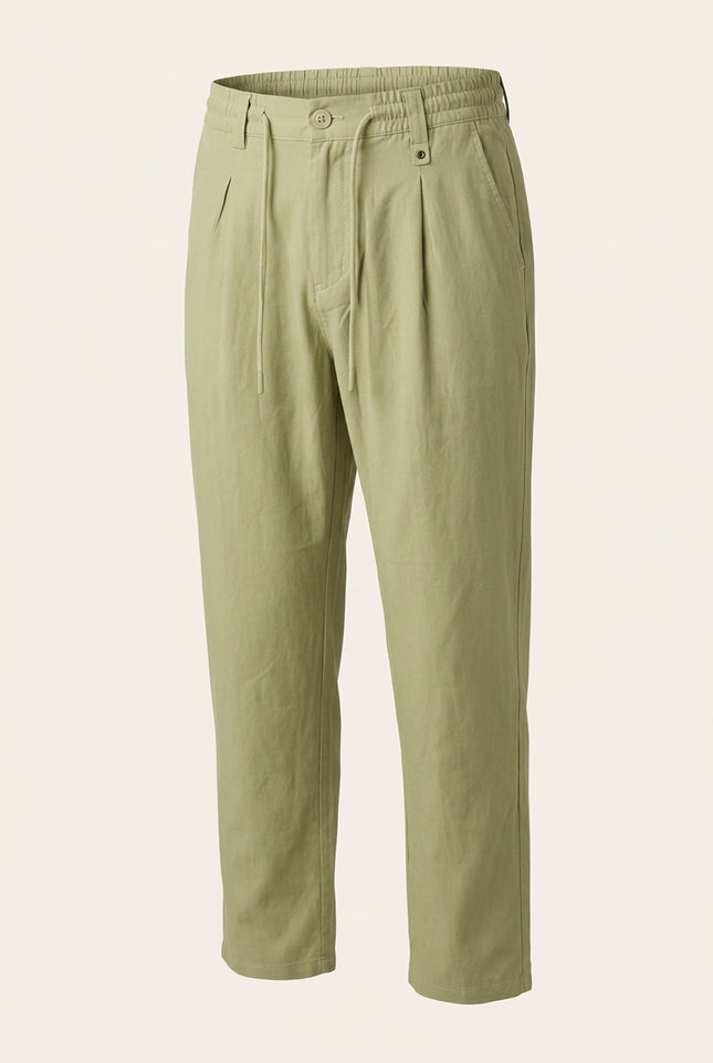 Drawstring Trousers - Green - Front