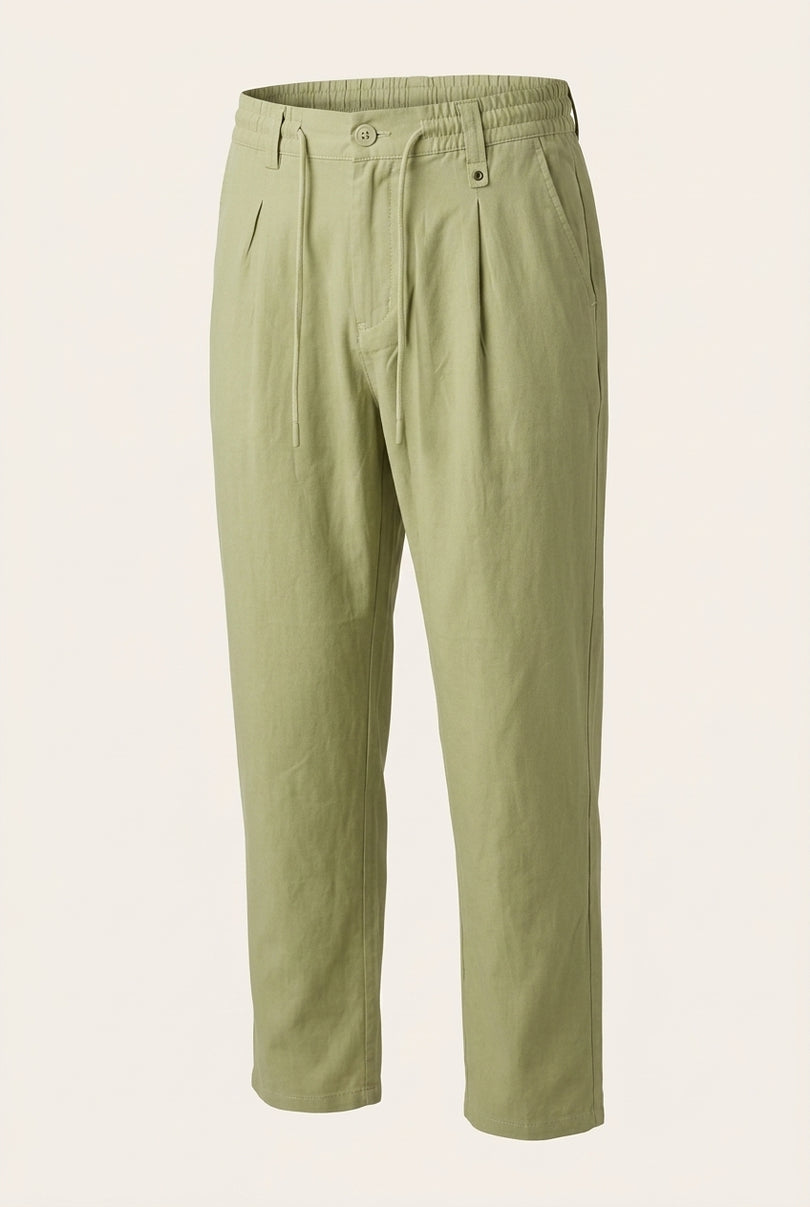Drawstring Trousers - Green - Front