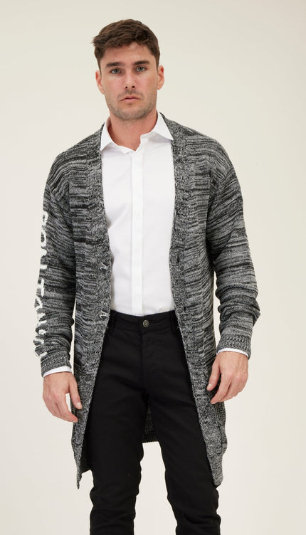 Dreamers Longline Cardigan - Black Grey - Ron Tomson