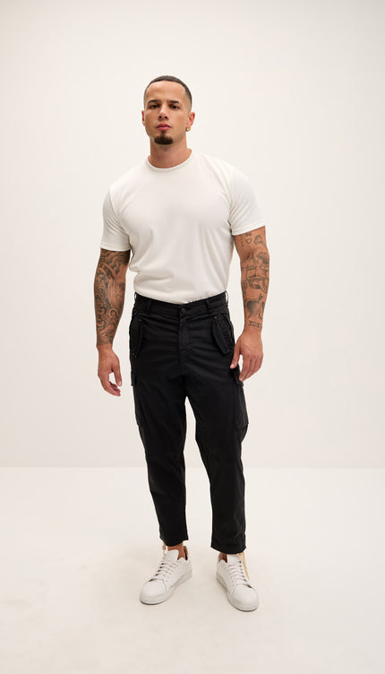 Drop - Crotch Multi Pocket Casablanca Pants - Black - Ron Tomson