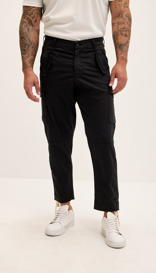Drop - Crotch Multi Pocket Casablanca Pants - Black - Ron Tomson