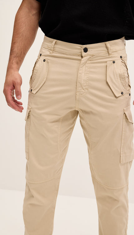 Drop - Crotch Multi Pocket Casablanca Pants - Mink - Ron Tomson