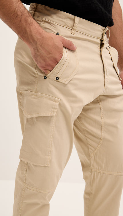 Drop - Crotch Multi Pocket Casablanca Pants - Mink - Ron Tomson