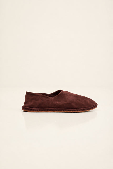 Men's Suede Espadrilles with Italian Rubber Sole - Mahogany | Ron Tomson