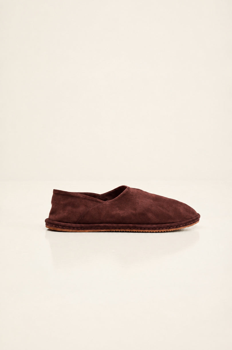 Men's Suede Espadrilles with Italian Rubber Sole - Mahogany | Ron Tomson