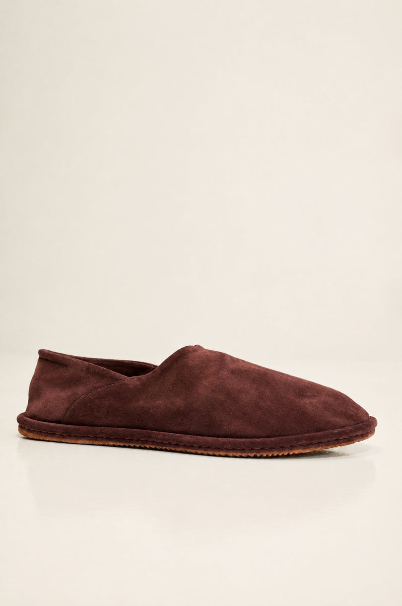 Men's Suede Espadrilles with Italian Rubber Sole - Mahogany | Ron Tomson
