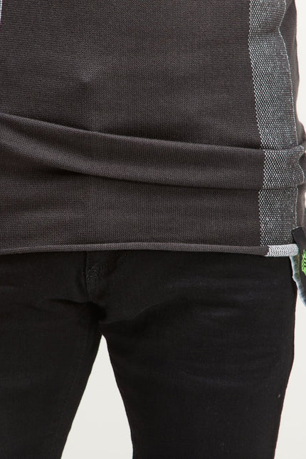 Elongated Contrasting Sweater - Anthracite - Ron Tomson