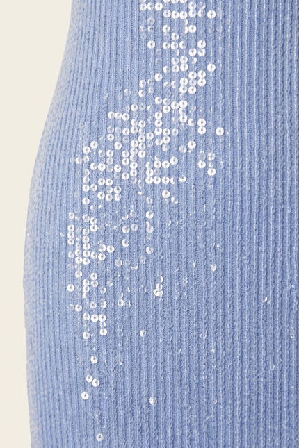 Embellished Tank Dress - Blue - Detail