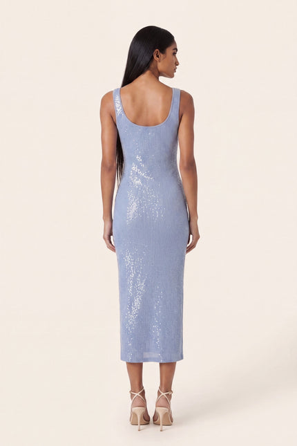 Embellished Tank Dress - Blue - back view