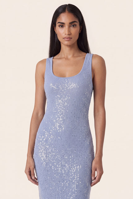 Embellished Tank Dress - Blue - detail view