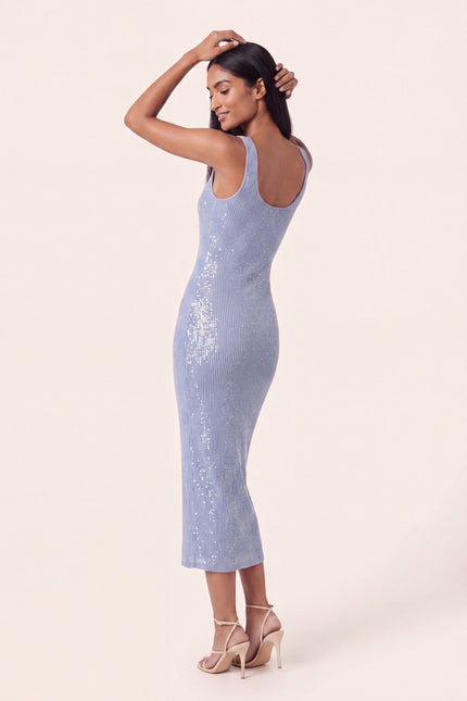 Embellished Tank Dress - Blue - freestyle view