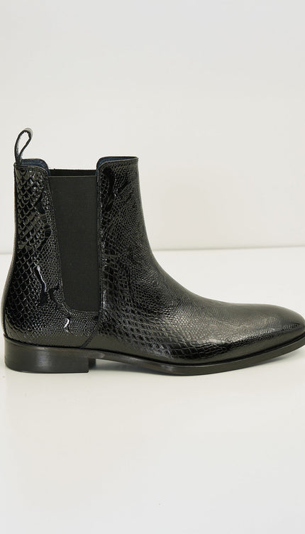 Essential Chelsea Boot - Black Embossed - Ron Tomson