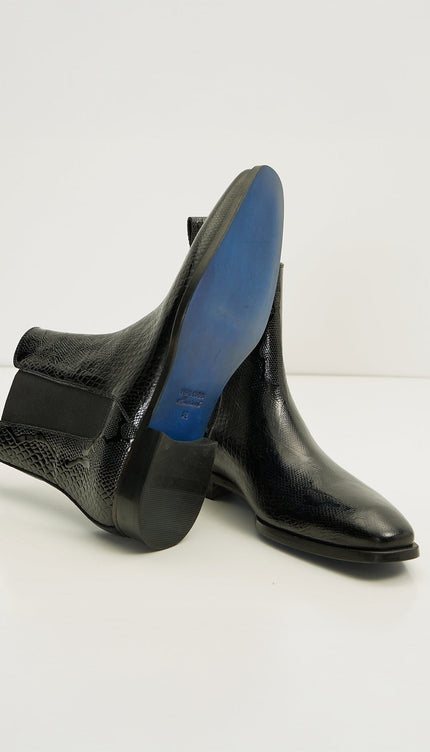 Essential Chelsea Boot - Black Embossed - Ron Tomson