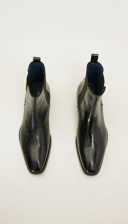 Essential Chelsea Boot - Black Embossed - Ron Tomson