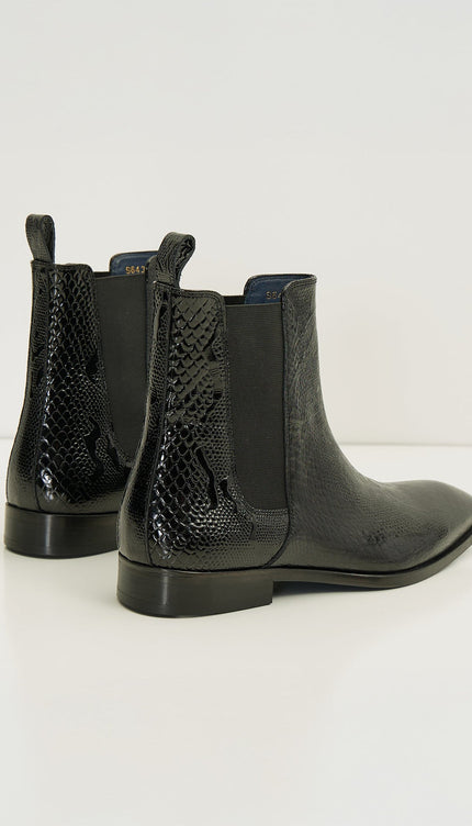 Essential Chelsea Boot - Black Embossed - Ron Tomson