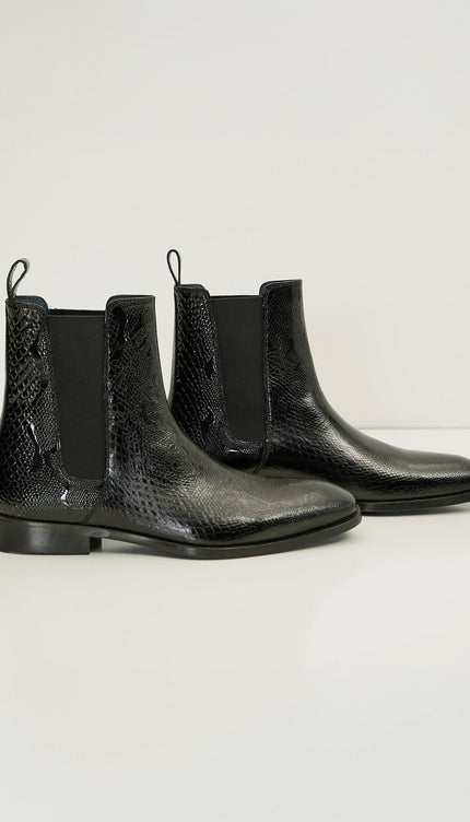 Essential Chelsea Boot - Black Embossed - Ron Tomson