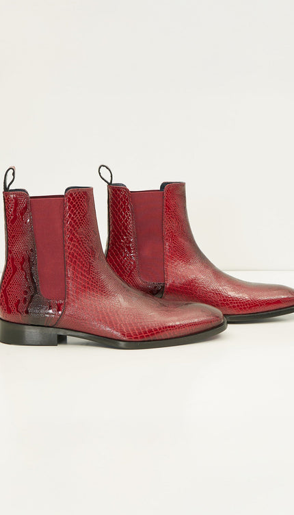 Essential Chelsea Boot - Red Embossed - Ron Tomson