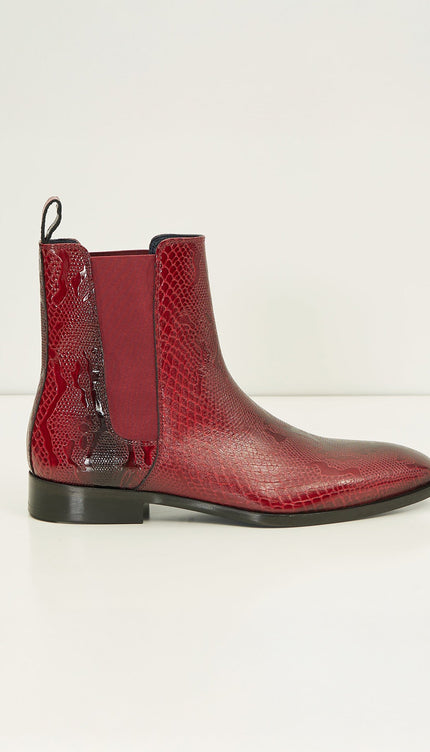 Essential Chelsea Boot - Red Embossed - Ron Tomson