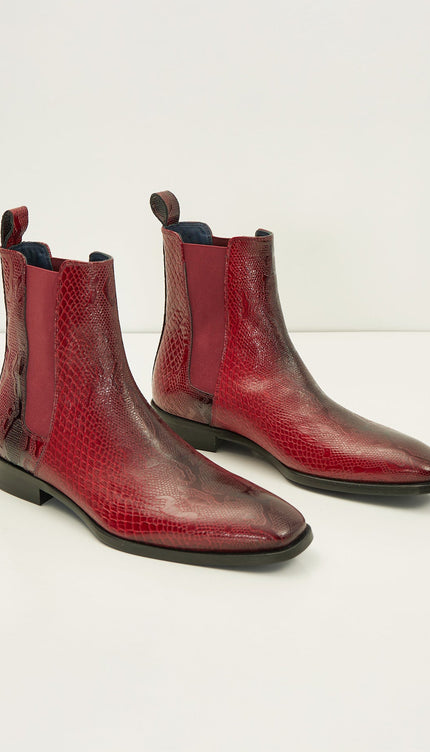 Essential Chelsea Boot - Red Embossed - Ron Tomson