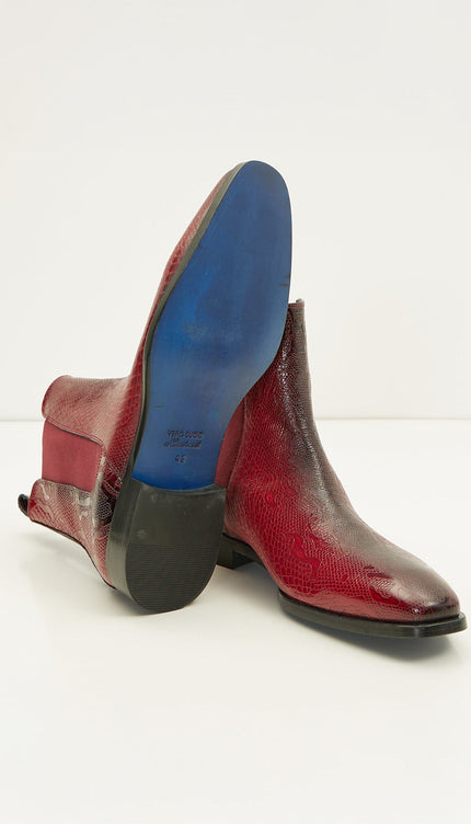 Essential Chelsea Boot - Red Embossed - Ron Tomson