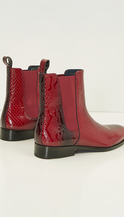 Essential Chelsea Boot - Red Embossed - Ron Tomson