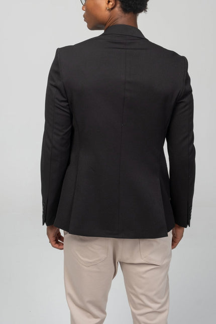 Everyday Two Way Zipper Blazer - Black - Ron Tomson
