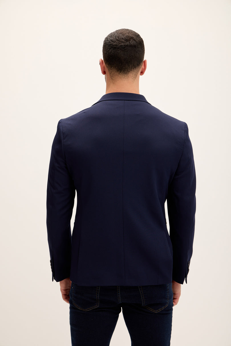 Everyday Two Way Zipper Blazer - Navy - Ron Tomson