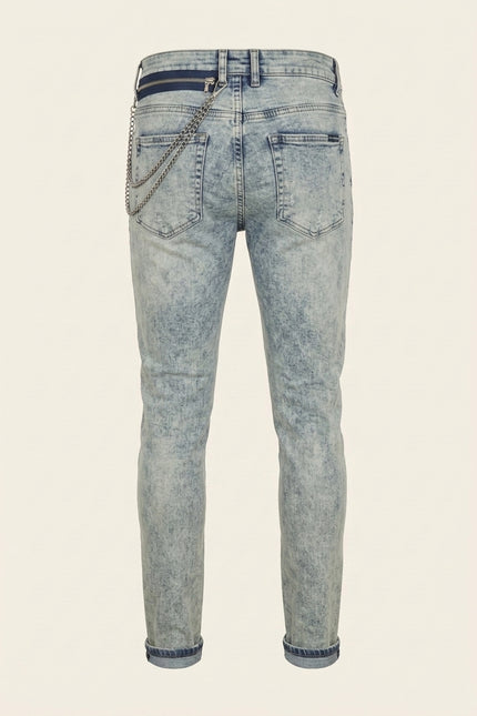 Faded Slim Stretch Jeans - Blue - Back