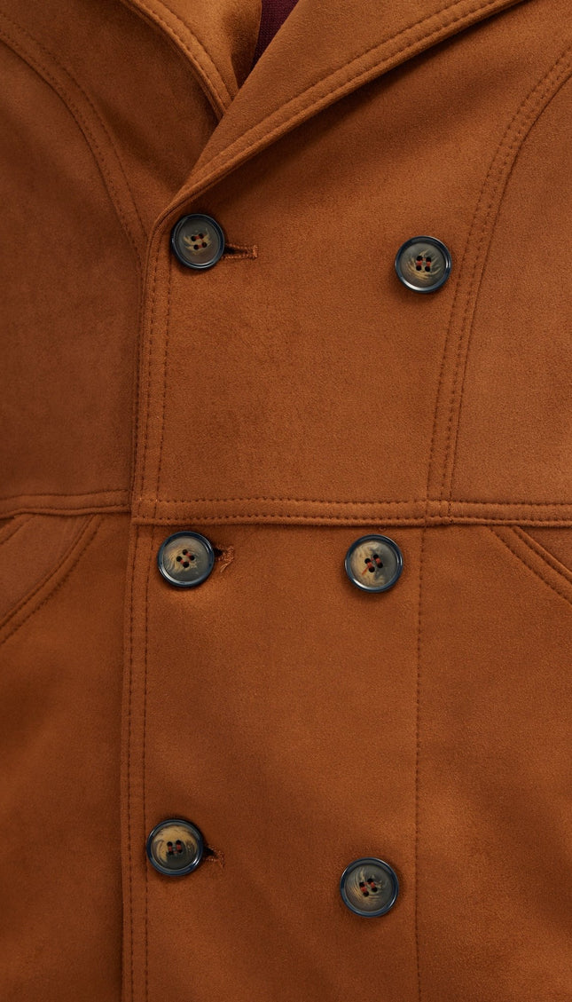 Faux Suede Bond Peacoat - Camel - Ron Tomson
