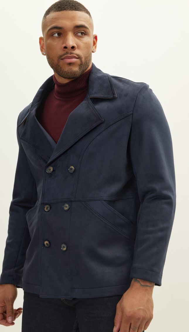 Faux Suede Bond Peacoat - Navy - Ron Tomson